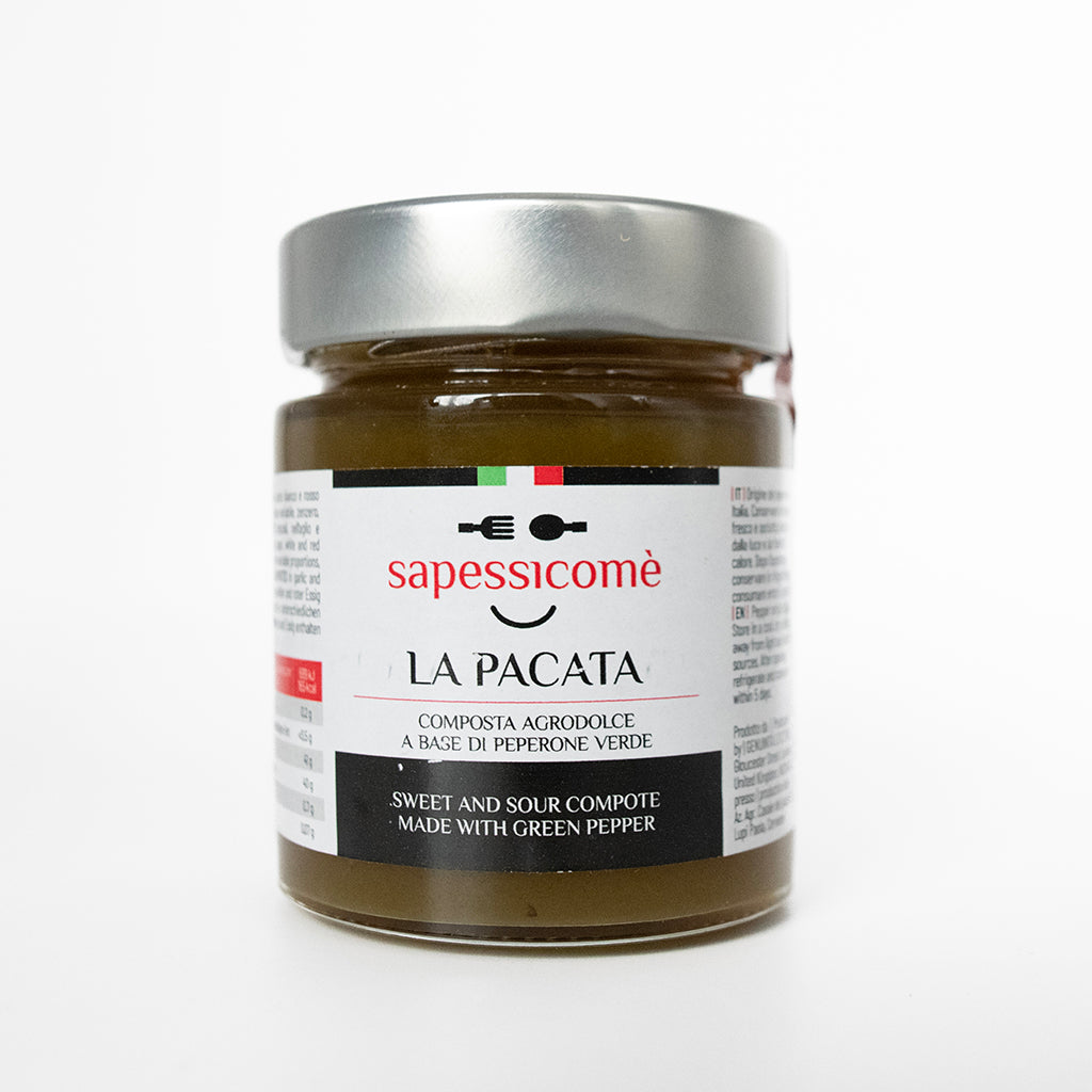 SAPESSICOME' LA PACATA - Sweet and sour compote made with green pepper - 156 ml jar
